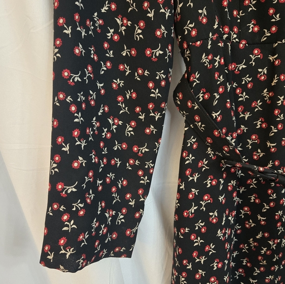 Chaus Black Floral Long Sleeve Casual Workwear Fall Dress - Picture 5 of 9